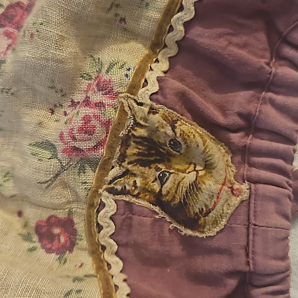 Big One Day Sale !!!!!Magnolia Pearl cotton Victorian cat adjustable bralette - Picture 2 of 6